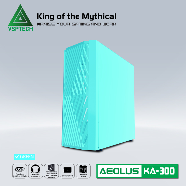 Case Gaming VSPTECH KA300 - White/Pink/Green