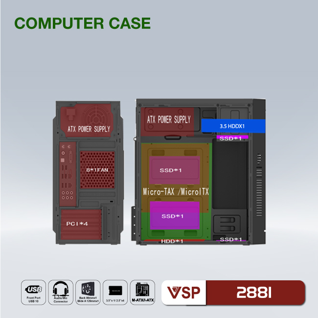 Vỏ Case máy tính VSP 2881