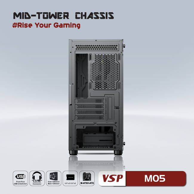 CASE VSP GAMING MID TOWER CHASSIS M05
