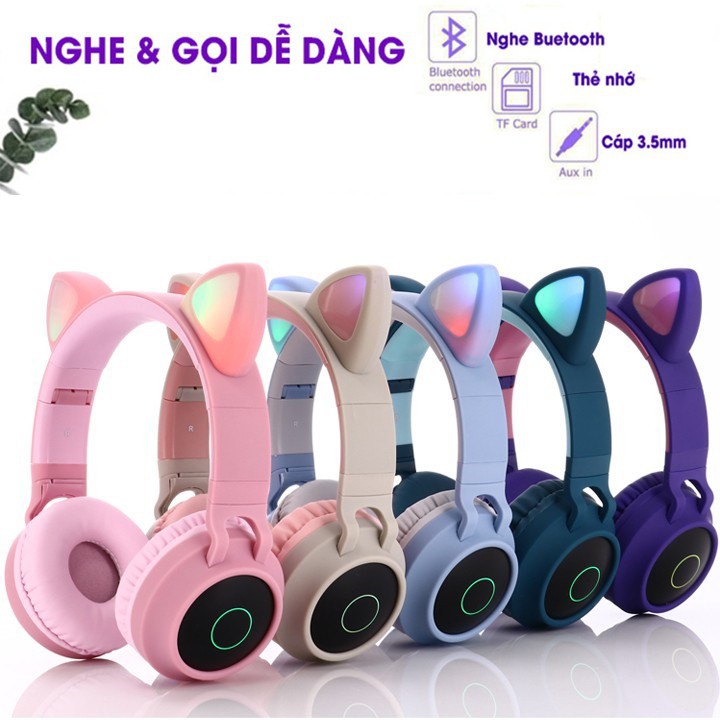Tai Nghe Wireless TO-89 Led Cat Ear ( màu ngẫu nhiên)