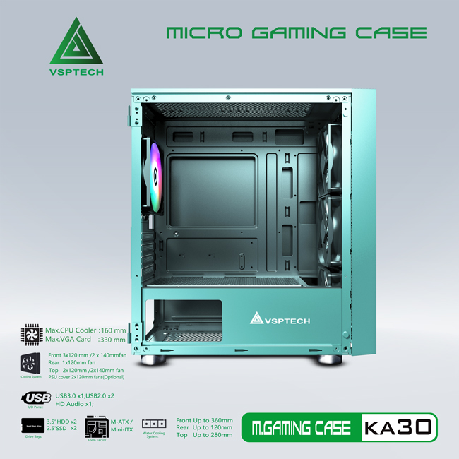 CASE VSPTECH GAMING KA30 (GREEN)
