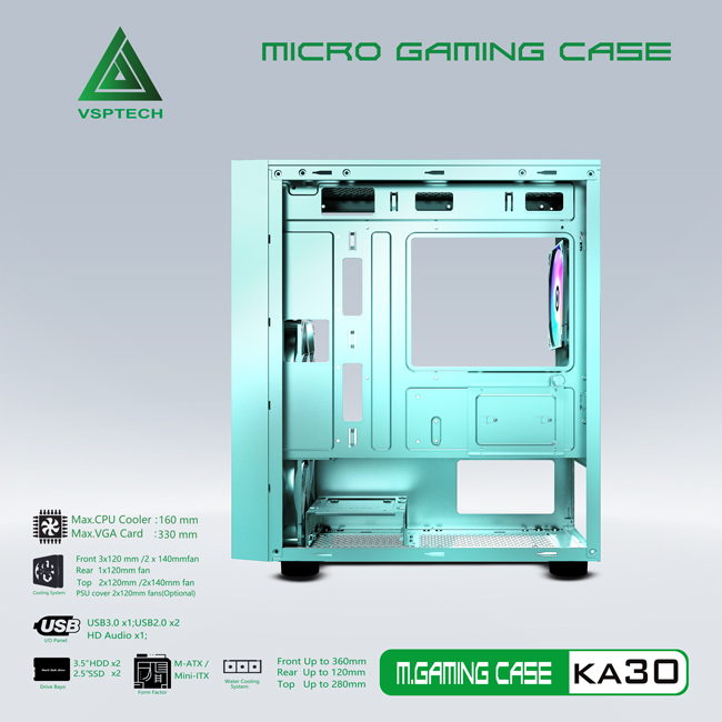 CASE VSPTECH GAMING KA30 (GREEN)
