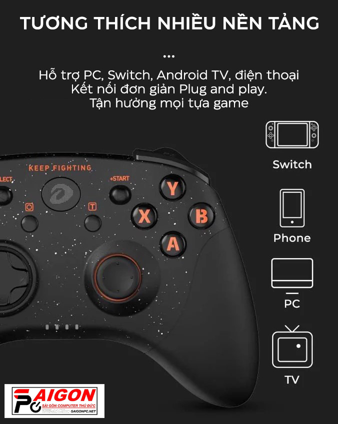 Tay cầm Game Dare-U Không Dây H101X-Black