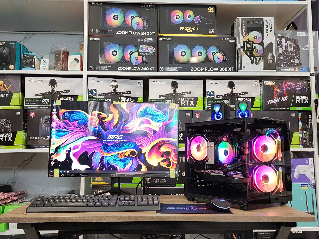 Bộ PC Gaming Đồ họa _ I5-9400F / B365 / 16G/ VGA Rời 4G / Màn 24" - FULL ĐEN