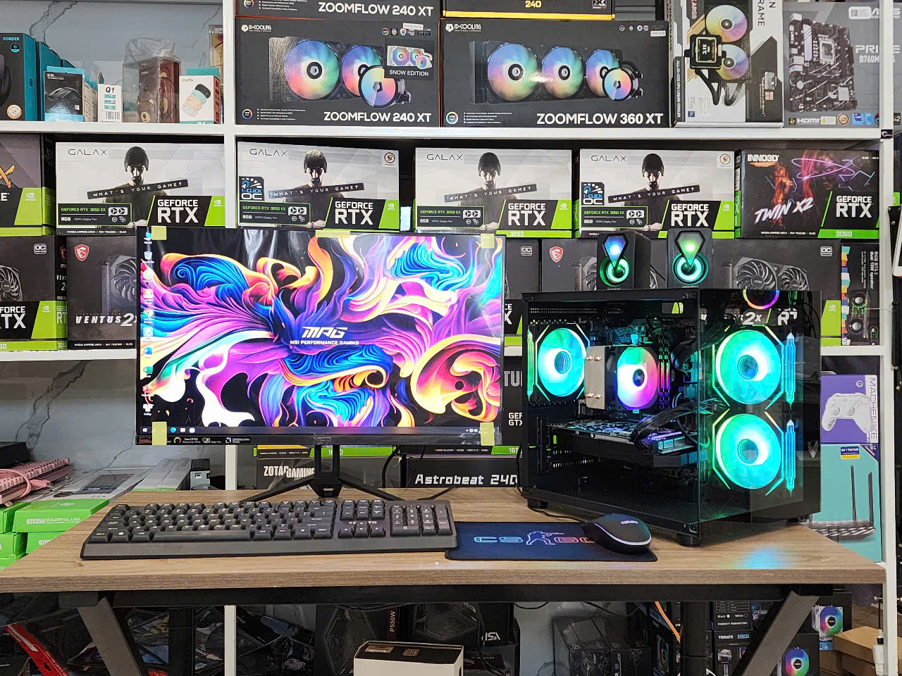 Bộ PC Gaming Đồ họa _ I5-9400F / B365 / 16G/ VGA Rời 4G / Màn 24" - FULL ĐEN